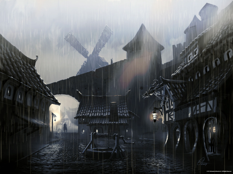 Illustration for article titled This Skyrim Concept Art Isn't Afraid to Fight Dragons